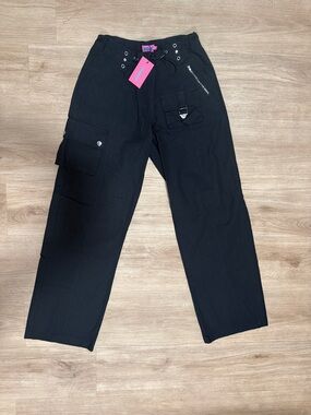 Edikted Saphire Low Rise  Black Cargo  with Utility Pockets